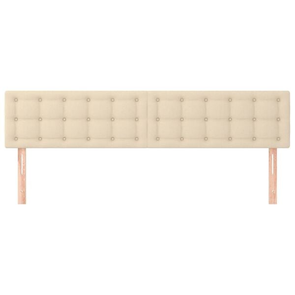 vidaXL Cabeceiras creme 200x5x78/88 cm tecido