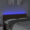 vidaXL Cabeceira de cama c/ luzes LED tecido 144x7x78/88 cm castanho