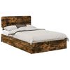 vidaXL Cama com Armazenamento Carvalho Defumado 120 x 200 cm