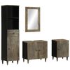 vidaXL 4 pcs conj. m&oacute;veis p/ casa de banho madeira de mangueira maci&ccedil;a