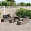 vidaXL Conjunto de Sof&aacute; de Jardim 9 pcs Cinzeto Rattan Sint&eacute;tico