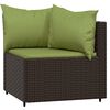 vidaXL 3 pcs conjunto lounge jardim c/ almofad&otilde;es vime PE castanho