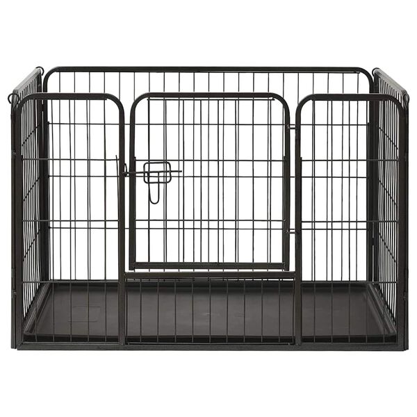 vidaXL Parque para cãezinhos 91,5x59x61 cm aço