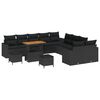 vidaXL Conjunto de Sof&aacute; de Jardim 13 unid. Preto vime PE