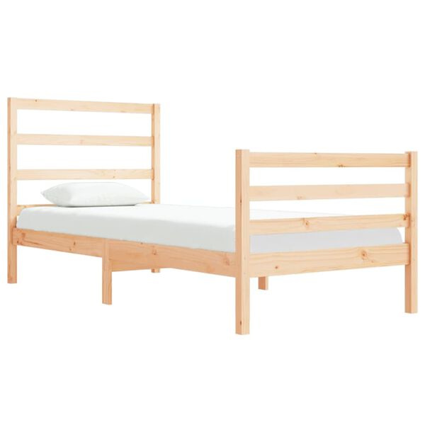 vidaXL Estrutura de cama solteiro 90x190 cm pinho maci&ccedil;o