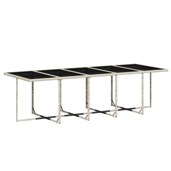 vidaXL 15 pcs conj. jantar jardim c/ almofad&otilde;es vime PE cinzento-claro