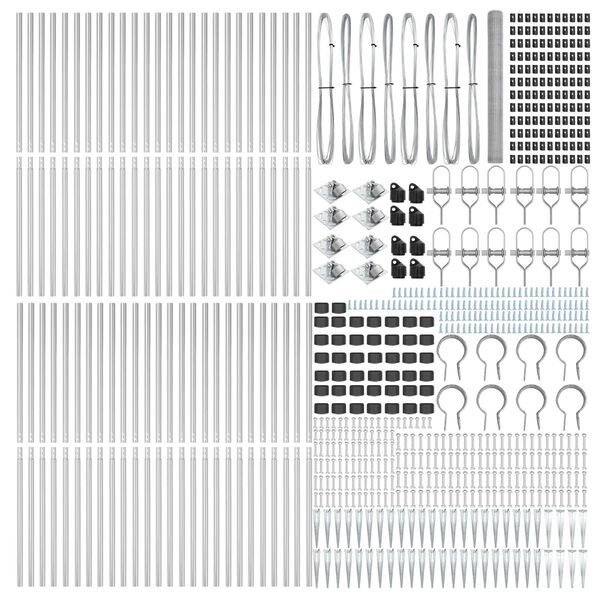 vidaXL Poste de Cerca Prateado 100 x 1,6 m (malha de 25 mm) A&ccedil;o