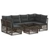 vidaXL Conjunto de Sof&aacute; de Jardim 7 pcs Cinzento vime PE
