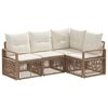 vidaXL Conjunto de Sof&aacute; de Jardim 4 unid. Bege vime PE