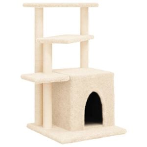 vidaXL &Aacute;rvore para gatos c/ postes arranhadores sisal 83,5 cm creme