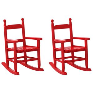 vidaXL Cadeiras de baloi&ccedil;o infantis 2 pcs &aacute;lamo maci&ccedil;o vermelho