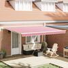 vidaXL Toldo Retrátil Vermelho e branco 450 × 300 cm tecido