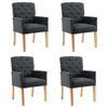 vidaXL Cadeiras de jantar com apoio de bra&ccedil;os 4 pcs tecido cinzento
