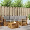 vidaXL Conjunto de Sof&aacute;s para Exterior 5 pcs Cinza Natural e Claro