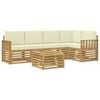 vidaXL Conjunto de Sof&aacute;s para Exterior 6 pcs Branco e Creme