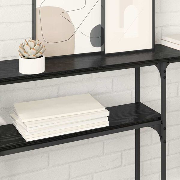 vidaXL MesadeConsola Carvalho Preto 146 x 22,5 x 75 cm