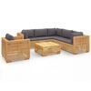 vidaXL 7 pcs conjunto lounge jardim c/ almofad&otilde;es madeira teca maci&ccedil;a