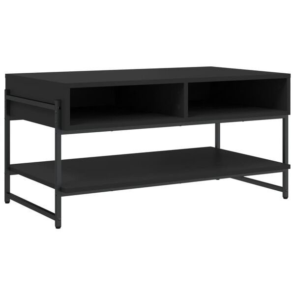 vidaXL Mesa de centro 90x50x45 cm derivados madeira preto
