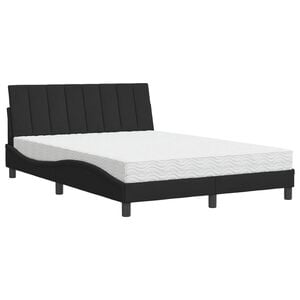 vidaXL Cama com colch&atilde;o Hanko 120x200 cm veludo preto