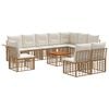 vidaXL Conjunto de Sof&aacute;s para Exterior 11 unid. Natural e Branco Creme