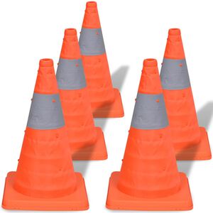 5 pop-up cones de sinaliza&ccedil;&atilde;o 42 cm