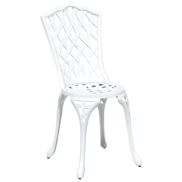 vidaXL Conjunto de Mesa de Jardim 3 pcs Branco Alum&iacute;nio Fundido