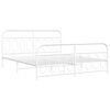 vidaXL Estrutura de cama com cabeceira e p&eacute;s 183x213 cm metal branco