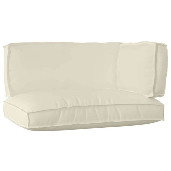 vidaXL Conjunto de Almofadas para Palete 3 pcs Creme Tecido Oxford