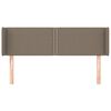 vidaXL Cabeceira cama abas tecido 147x16x78/88 cm cinzento-acastanhado