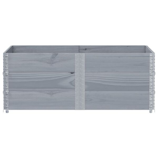 vidaXL Colares p/ paletes 3 pcs 150x100 cm madeira pinho maci&ccedil;a cinza