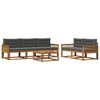 vidaXL Conjunto de Sof&aacute;s para Exterior 6 pcs Natural e Antracite