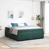 vidaXL Estrutura da Cama com colch&atilde;o Verde Escuro 180 x 200 cm tecido
