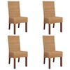 vidaXL Cadeiras de jantar 4 pcs vime genu&iacute;no castanho