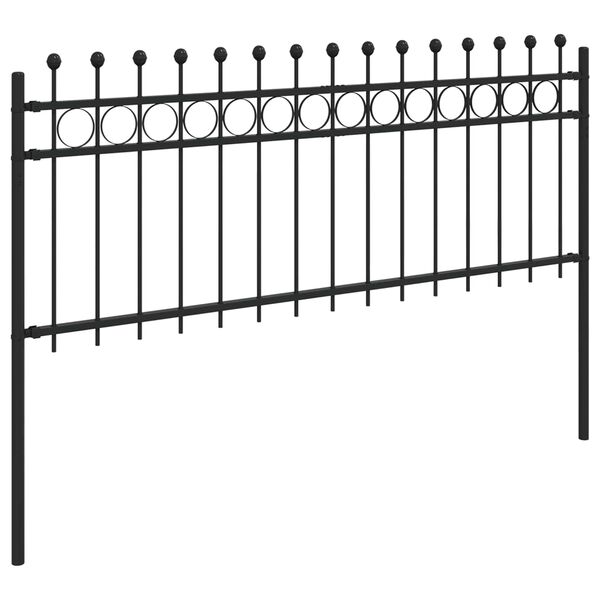 vidaXL Cerca de Anel Preto 200 x 130 cm A&ccedil;o revestido a p&oacute;