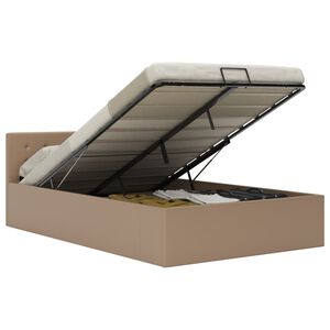 vidaXL Cama hidr&aacute;ulica c/ arruma&ccedil;&atilde;o 140x200cm couro artif. cappuccino