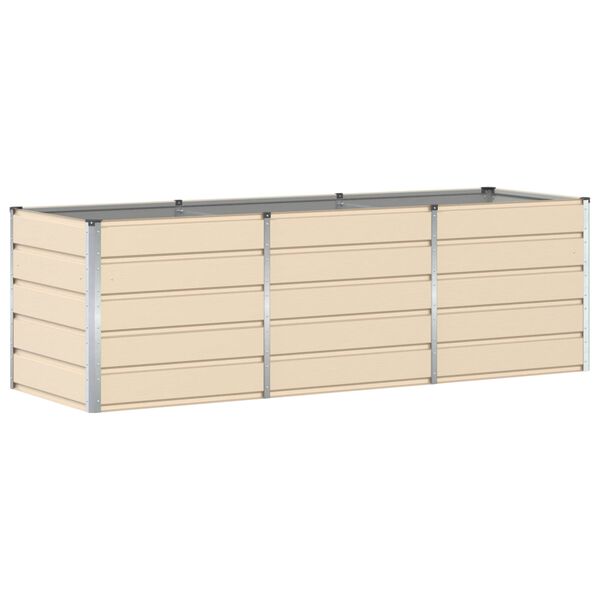 vidaXL Floreira Ivory 240 x 80 x 75 cm A&ccedil;o