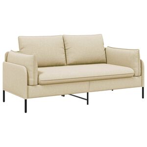 vidaXL Sof&aacute; para 2 Pessoas Creme 188 x 81 x 89 cm Tecido