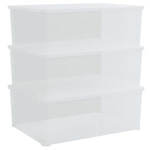 vidaXL Caixas de arruma&ccedil;&atilde;o empilh&aacute;veis 3 pcs 10 L pl&aacute;stico