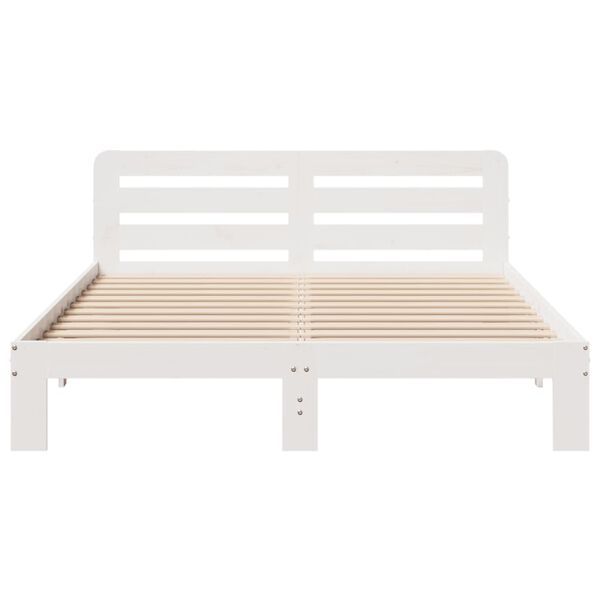 vidaXL Cama sem colch&atilde;o 140x200 cm madeira de pinho maci&ccedil;a branco