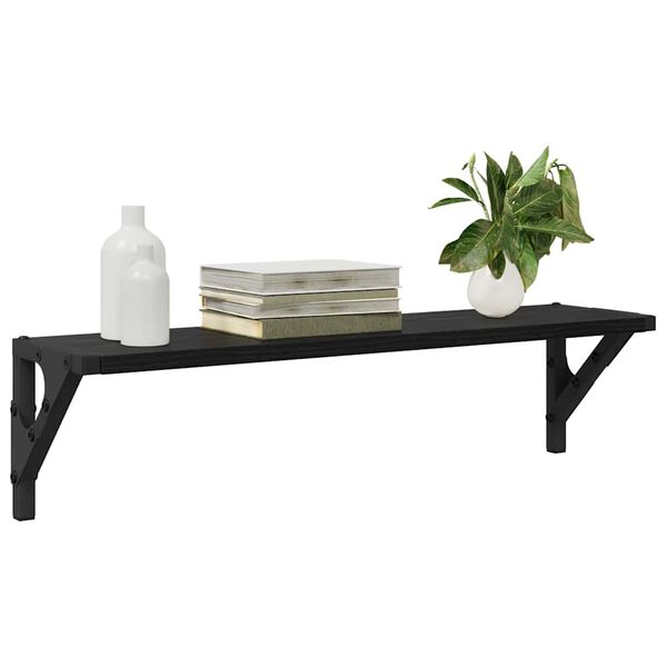 vidaXL Prateleiras de Parede 2 pcs Carvalho Preto 60 x 15 x 15,5 cm