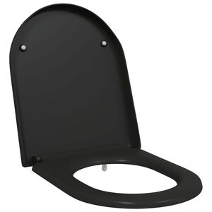 vidaXL Assento de Vaso Sanit&aacute;rio Preto 49 x 36 x 4 cm Duroplast