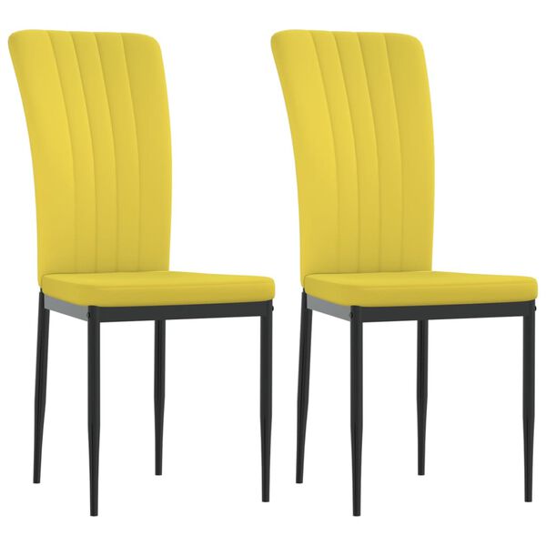 vidaXL Cadeiras de jantar 2 pcs veludo amarelo mostarda