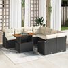 vidaXL Conjunto de Sof&aacute; de Jardim 9 pcs Preto Rattan Sint&eacute;tico