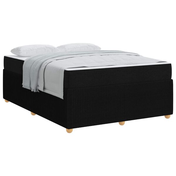 vidaXL Estrutura da Cama com colch&atilde;o Preto 160 x 200 cm tecido