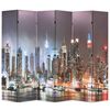 vidaXL Biombo dobr&aacute;vel Nova Iorque de noite 228x170 cm