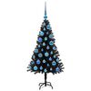 vidaXL &Aacute;rvore de Natal com 150 LEDs com suporte Preto 120 cm PVC