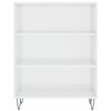 vidaXL Estante 69,5x32,5x90 cm derivados de madeira branco brilhante