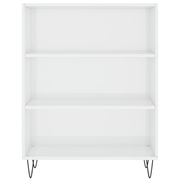 vidaXL Estante 69,5x32,5x90 cm derivados de madeira branco brilhante