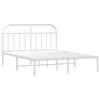 vidaXL Estrutura de cama com cabeceira 140x200 cm metal branco
