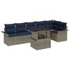 vidaXL Conjunto de Sof&aacute; de Jardim 7 unid. Cinzeto Rattan Sint&eacute;tico